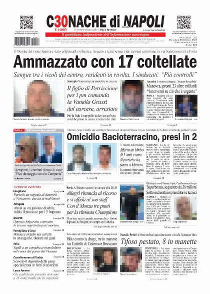 Prima pagina Cronache di Napoli
