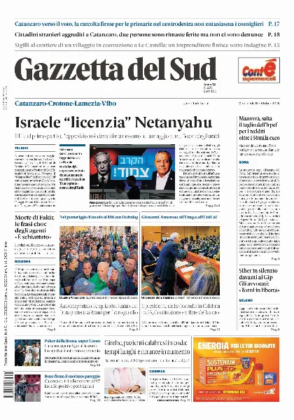 Prima pagina Gazzetta del Sud | Catanzaro