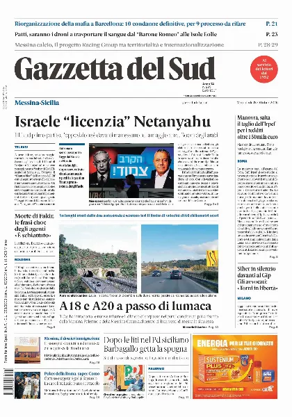 Prima pagina Gazzetta del Sud