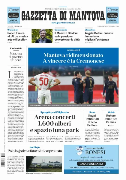 Prima pagina Gazzetta di Mantova