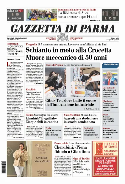 Prima pagina Gazzetta di Parma