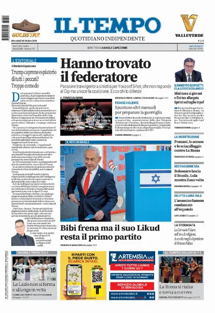 Prima pagina Il Tempo