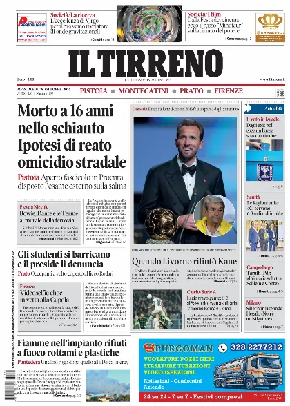 Prima pagina Il Tirreno