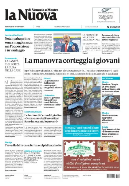 Prima pagina La Nuova di Venezia e Mestre | Venezia e Mestre