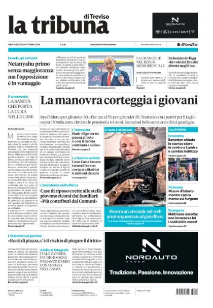 Prima pagina La Tribuna di Treviso | Treviso