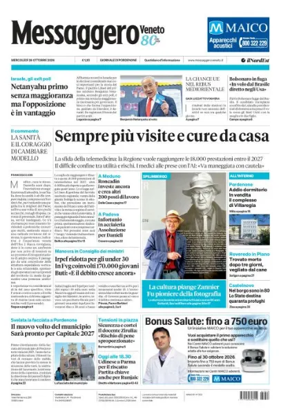 Prima pagina Messaggero Veneto | Pordenone