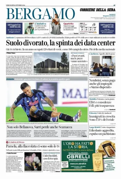 Prima pagina Corriere della Sera | Bergamo