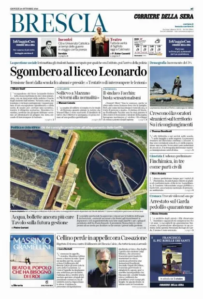 Prima pagina Corriere della Sera | Brescia