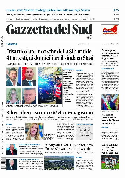 Prima pagina Gazzetta del Sud | Cosenza