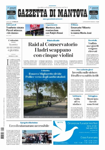 Prima pagina Gazzetta di Mantova