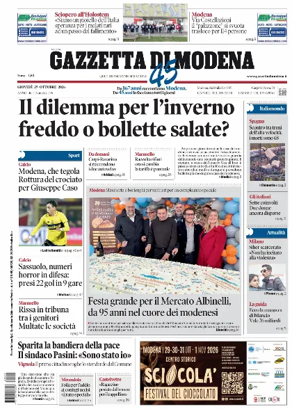 Prima pagina Gazzetta di Modena