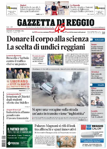 Prima pagina Gazzetta di Reggio