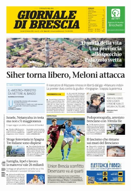 Prima pagina Giornale di Brescia