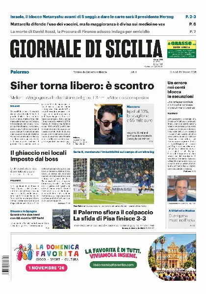 Prima pagina Giornale di Sicilia