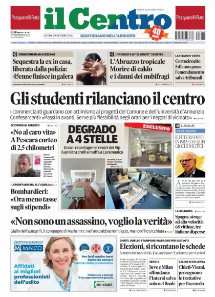 Prima pagina Il Centro | Chieti