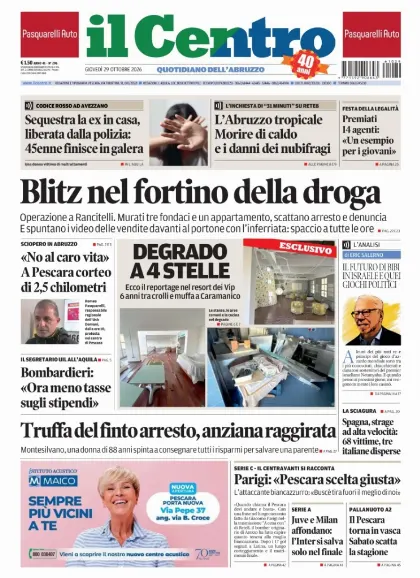 Prima pagina Il Centro | Pescara
