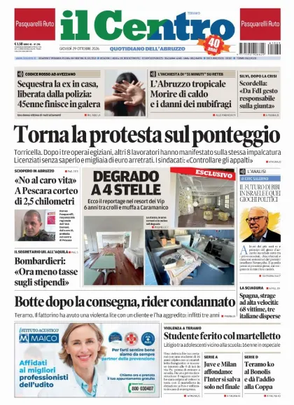 Prima pagina Il Centro | Teramo