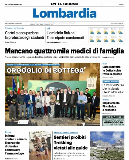 Prima pagina Il Giorno