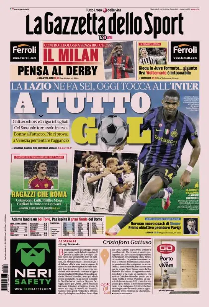 Prima pagina La Gazzetta dello Sport