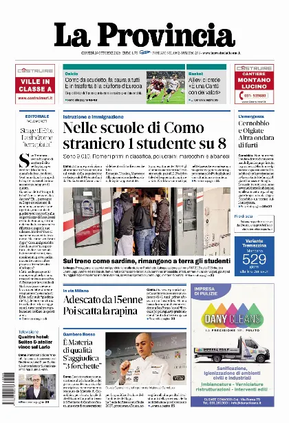 Prima pagina La Provincia