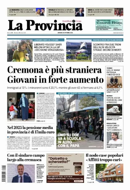 Prima pagina La Provincia | Crema