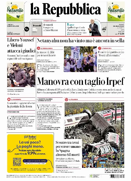 Prima pagina la Repubblica