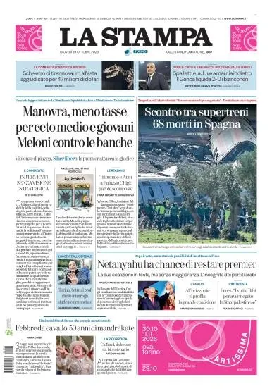 Prima pagina La Stampa | Torino