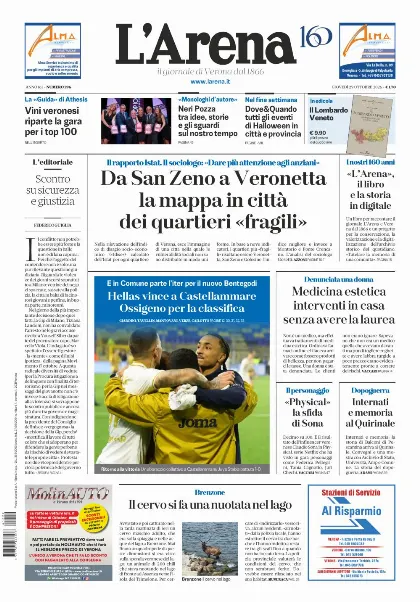 Prima pagina L'Arena
