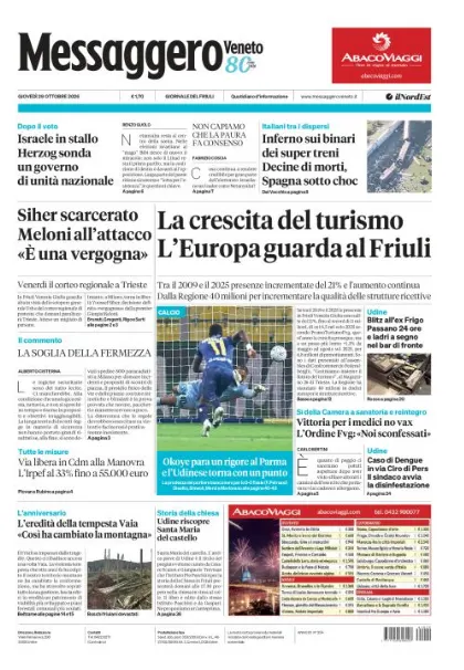 Prima pagina Messaggero Veneto | Udine