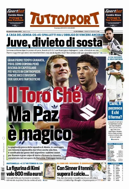 Prima pagina Tuttosport