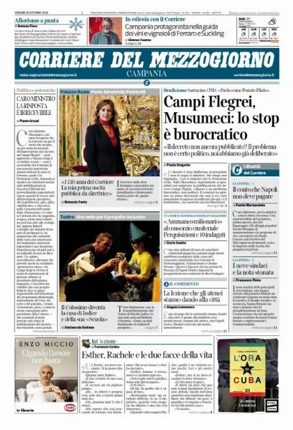 Prima pagina Corriere del Mezzogiorno | Campania