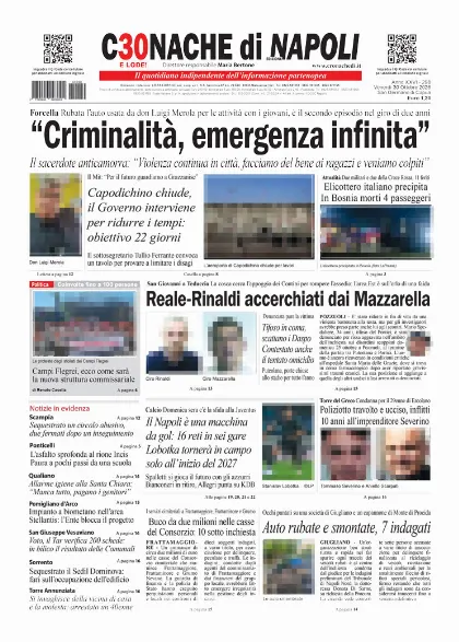 Prima pagina Cronache di Napoli