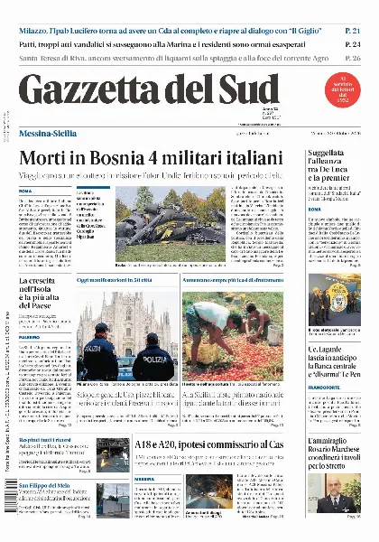 Prima pagina Gazzetta del Sud
