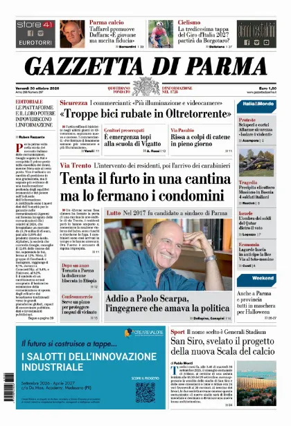 Prima pagina Gazzetta di Parma
