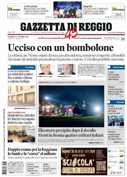Prima pagina Gazzetta di Reggio