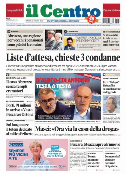 Prima pagina Il Centro | Pescara