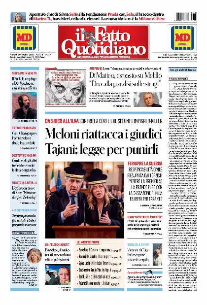 Prima pagina Il Fatto Quotidiano