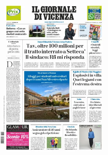 Prima pagina Il Giornale di Vicenza