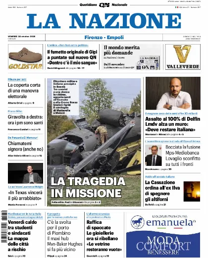 Prima pagina La Nazione
