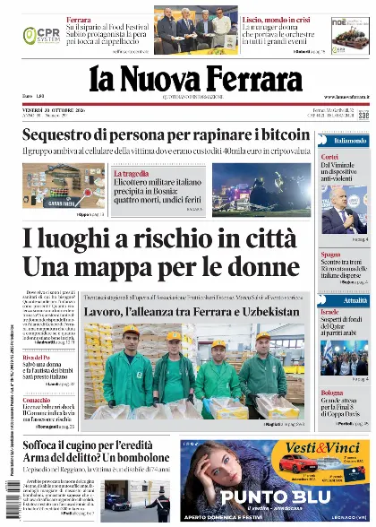 Prima pagina La Nuova Ferrara