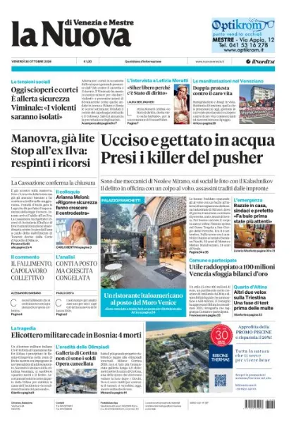 Prima pagina La Nuova di Venezia e Mestre | Venezia e Mestre