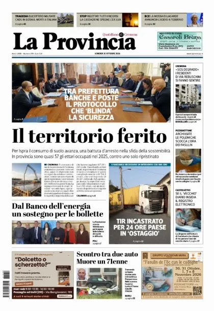 Prima pagina La Provincia