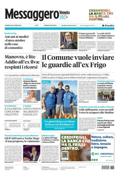 Prima pagina Messaggero Veneto | Udine