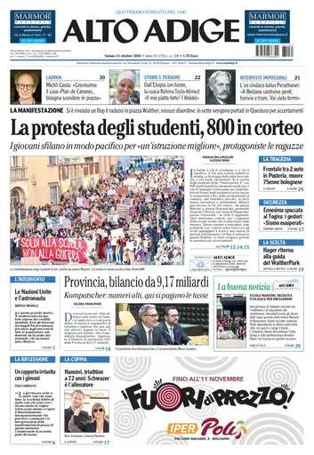 Prima pagina Alto Adige