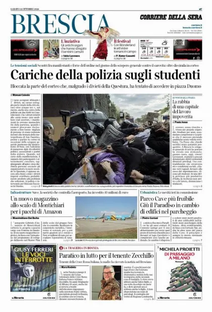 Prima pagina Corriere della Sera | Brescia