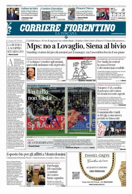 Prima pagina Corriere Fiorentino