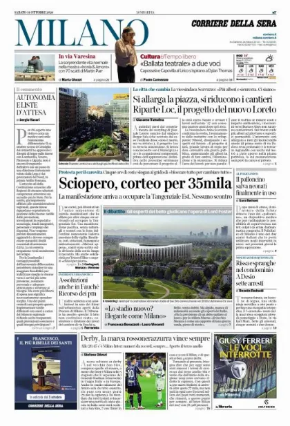 Prima pagina Corriere della Sera | Milano
