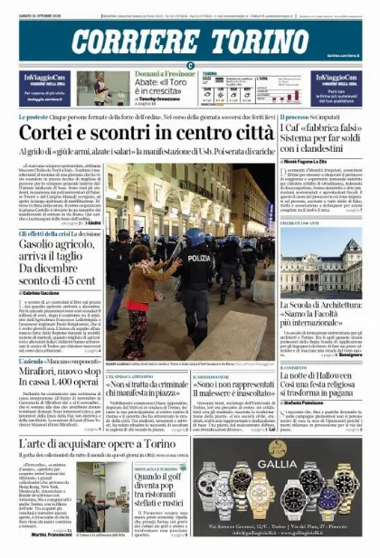 Prima pagina Corriere della Sera | Torino