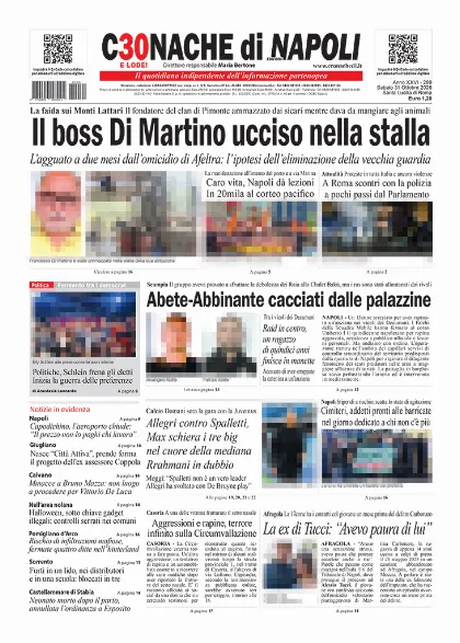 Prima pagina Cronache di Napoli