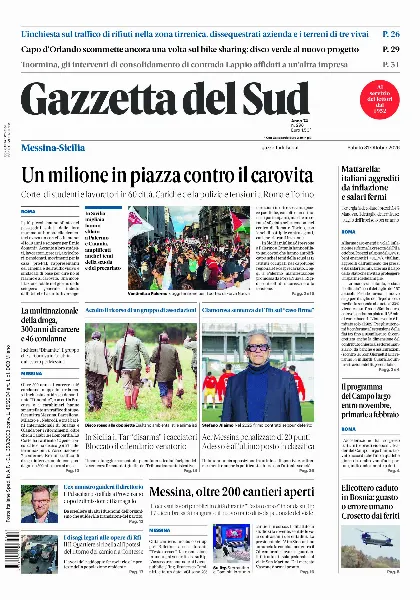 Prima pagina Gazzetta del Sud